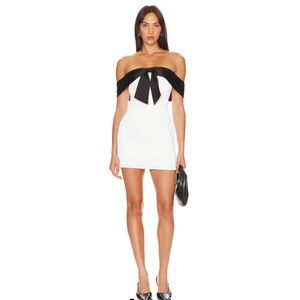 “Jewel Mini Dress” in White & Black